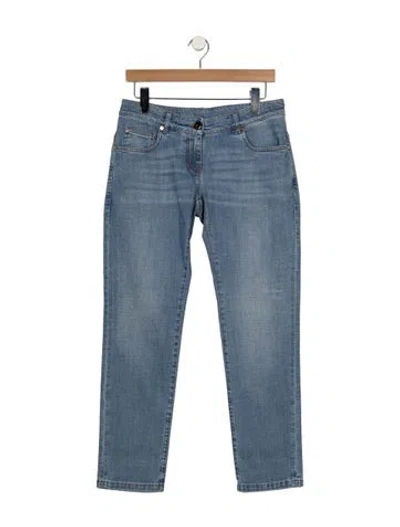 Pre-owned Brunello Cucinelli Mid-rise Straight Leg Jeans In Blue