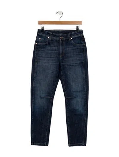 Pre-owned Brunello Cucinelli Mid-rise Straight Leg Jeans In Blue