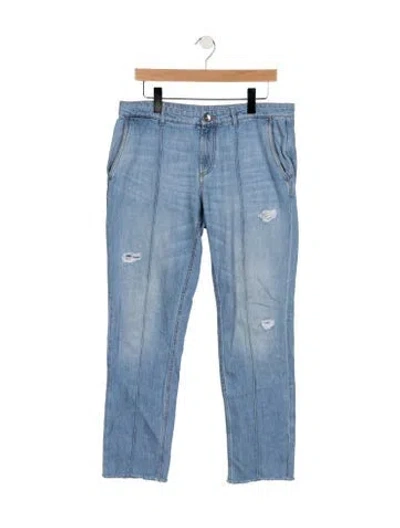 Pre-owned Brunello Cucinelli Mid-rise Straight Leg Jeans In Blue