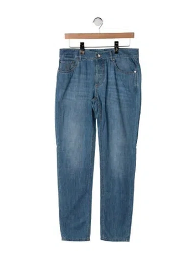 Pre-owned Brunello Cucinelli Mid-rise Straight Leg Jeans In Blue