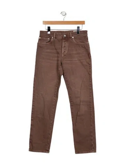 Pre-owned Brunello Cucinelli Mid-rise Straight Leg Jeans In Gray