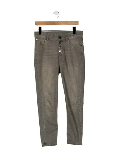 Pre-owned Brunello Cucinelli Mid-rise Straight Leg Jeans In Gray
