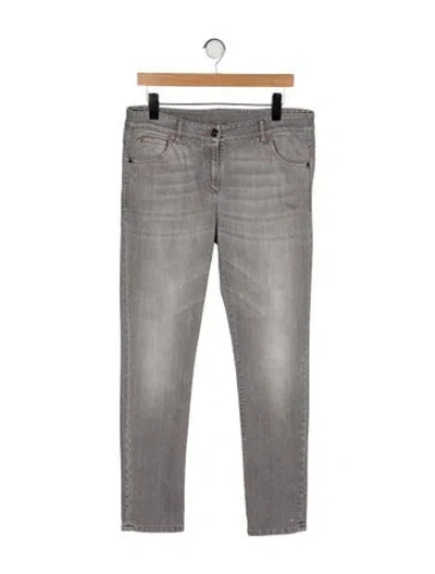 Pre-owned Brunello Cucinelli Mid-rise Straight Leg Jeans In Gray