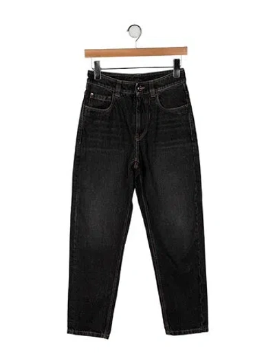 Pre-owned Brunello Cucinelli Mid-rise Straight Leg Jeans In Gray