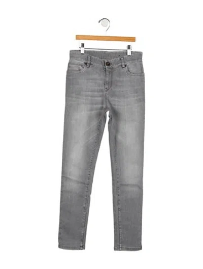 Pre-owned Brunello Cucinelli Mid-rise Straight Leg Jeans In Gray
