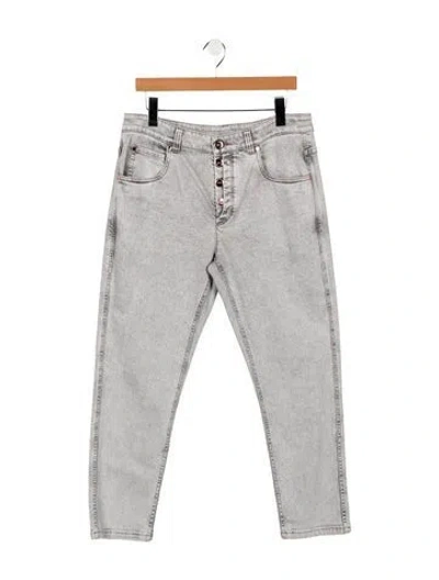 Pre-owned Brunello Cucinelli Mid-rise Straight Leg Jeans In Gray