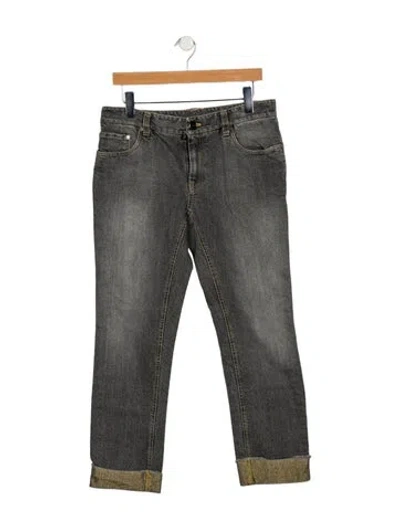 Pre-owned Brunello Cucinelli Mid-rise Straight Leg Jeans In Gray