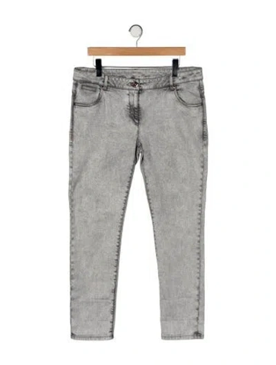 Pre-owned Brunello Cucinelli Mid-rise Straight Leg Jeans In Gray