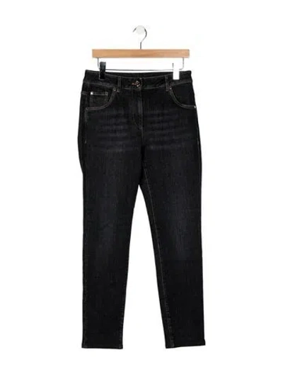 Pre-owned Brunello Cucinelli Mid-rise Straight Leg Jeans In Gray