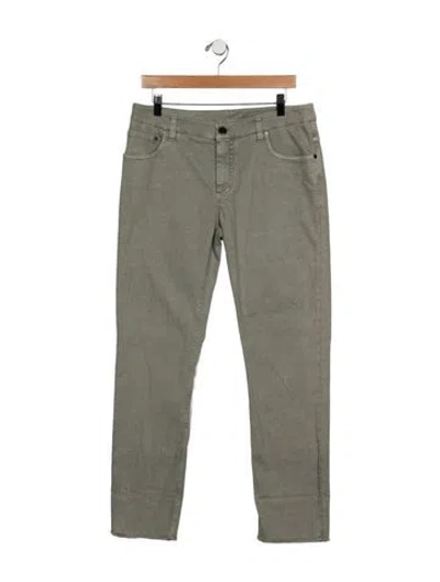 Pre-owned Brunello Cucinelli Mid-rise Straight Leg Jeans In Gray