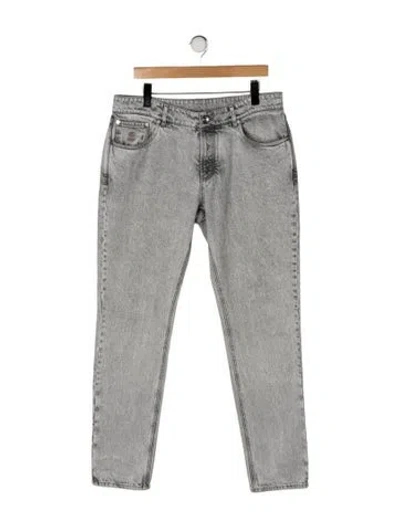 Pre-owned Brunello Cucinelli Mid-rise Straight Leg Jeans In Gray