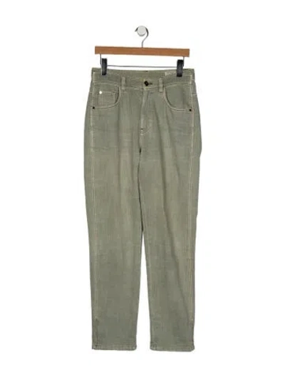 Pre-owned Brunello Cucinelli Mid-rise Straight Leg Jeans In Green
