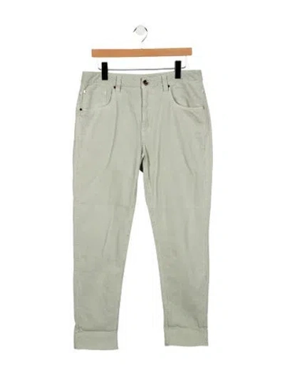 Pre-owned Brunello Cucinelli Mid-rise Straight Leg Jeans In Green