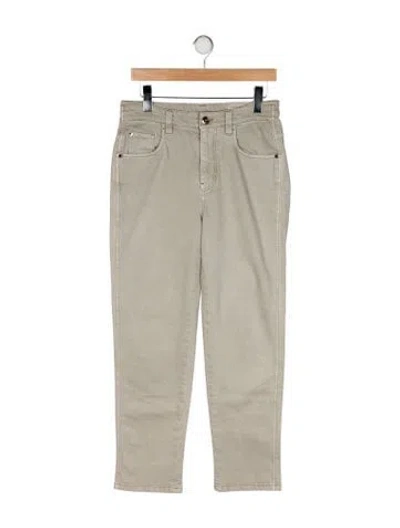 Pre-owned Brunello Cucinelli Mid-rise Straight Leg Jeans In Green