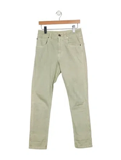 Pre-owned Brunello Cucinelli Mid-rise Straight Leg Jeans In Green