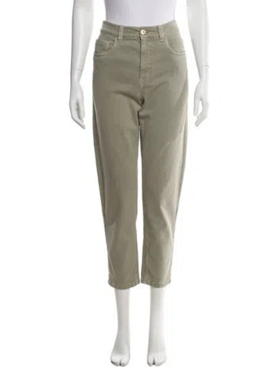 Pre-owned Brunello Cucinelli Mid-rise Straight Leg Jeans In Green