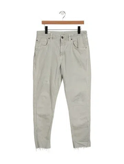 Pre-owned Brunello Cucinelli Mid-rise Straight Leg Jeans In Grey