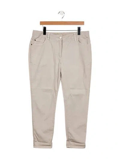 Pre-owned Brunello Cucinelli Mid-rise Straight Leg Jeans In Neutral