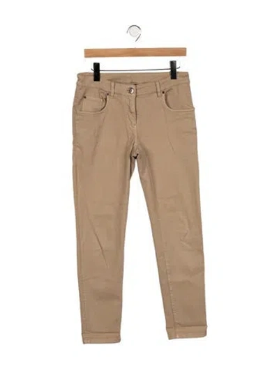 Pre-owned Brunello Cucinelli Mid-rise Straight Leg Jeans In Neutral