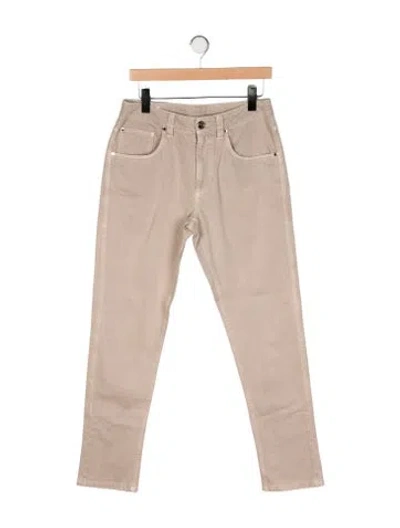 Pre-owned Brunello Cucinelli Mid-rise Straight Leg Jeans In Neutral