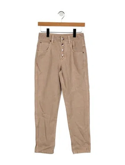 Pre-owned Brunello Cucinelli Mid-rise Straight Leg Jeans In Neutral