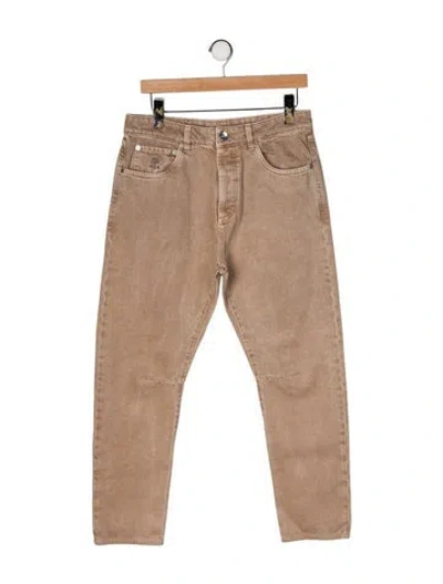 Pre-owned Brunello Cucinelli Mid-rise Straight Leg Jeans In Neutral