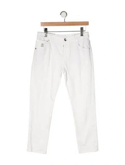 Pre-owned Brunello Cucinelli Mid-rise Straight Leg Jeans In Neutral