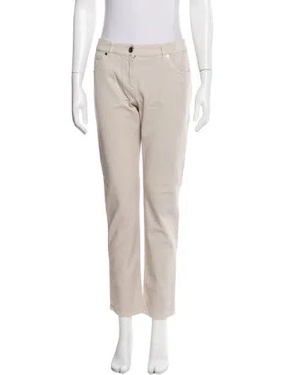Pre-owned Brunello Cucinelli Mid-rise Straight Leg Jeans In Neutral