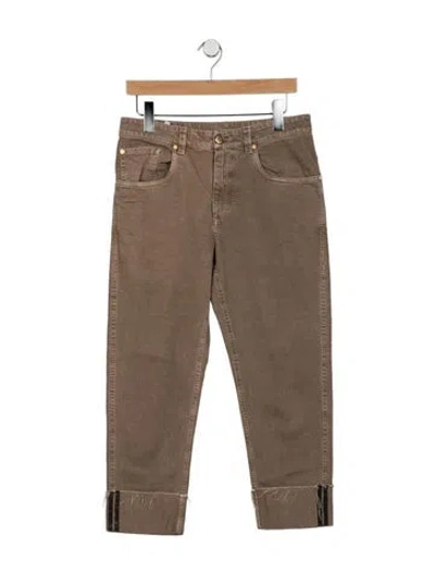 Pre-owned Brunello Cucinelli Mid-rise Straight Leg Jeans In Neutrals