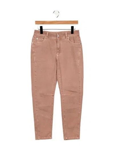 Pre-owned Brunello Cucinelli Mid-rise Straight Leg Jeans In Pink