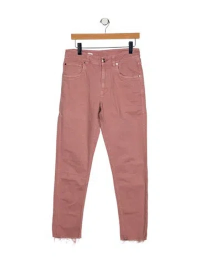 Pre-owned Brunello Cucinelli Mid-rise Straight Leg Jeans In Pink