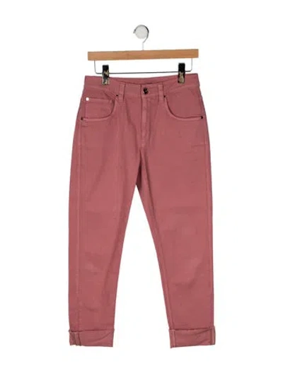 Pre-owned Brunello Cucinelli Mid-rise Straight Leg Jeans In Pink