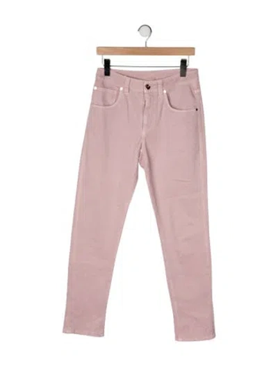 Pre-owned Brunello Cucinelli Mid-rise Straight Leg Jeans In Pink