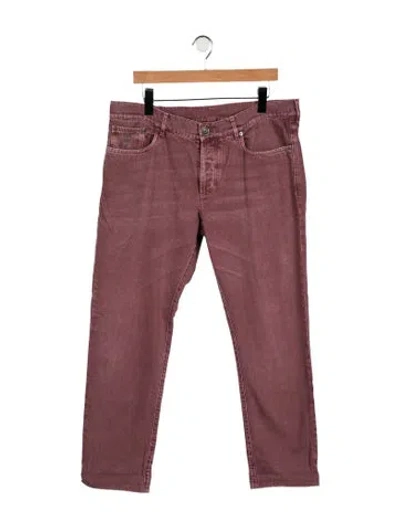 Pre-owned Brunello Cucinelli Mid-rise Straight Leg Jeans In Pink
