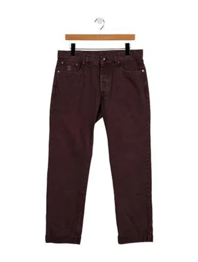 Pre-owned Brunello Cucinelli Mid-rise Straight Leg Jeans In Purple