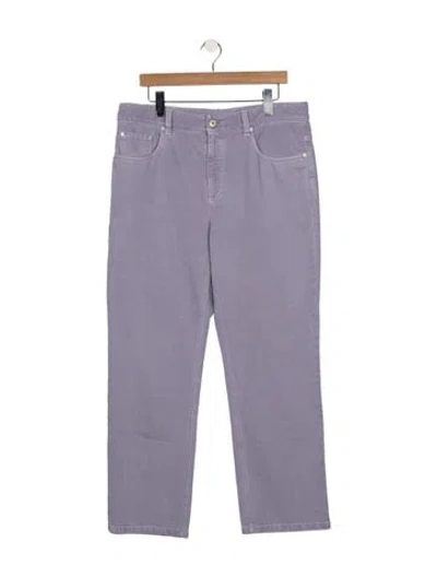 Pre-owned Brunello Cucinelli Mid-rise Straight Leg Jeans In Purple