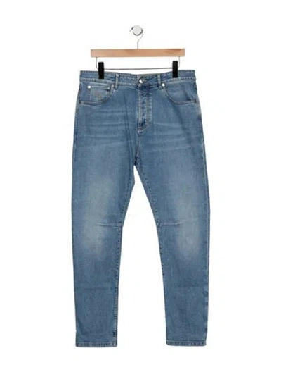 Pre-owned Brunello Cucinelli Mid-rise Straight Leg Jeans W/ Tags In Blue