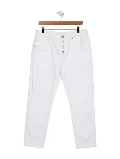Pre-owned Brunello Cucinelli Mid-rise Straight Leg Jeans W/ Tags In Blue/white