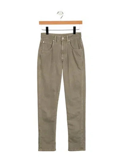 Pre-owned Brunello Cucinelli Mid-rise Straight Leg Jeans W/ Tags In Green