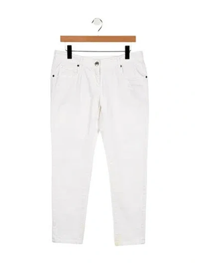 Pre-owned Brunello Cucinelli Mid-rise Straight Leg Jeans In White