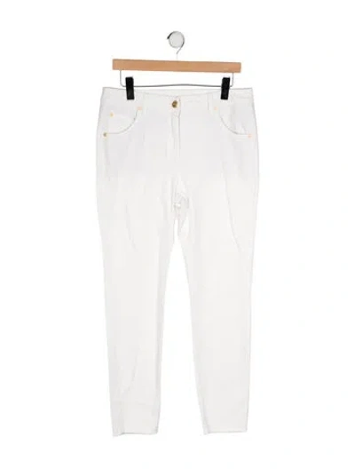 Pre-owned Brunello Cucinelli Mid-rise Straight Leg Jeans In White