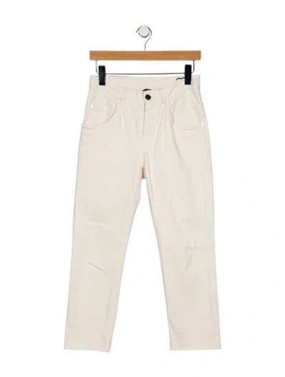 Pre-owned Brunello Cucinelli Mid-rise Straight Leg Jeans In White