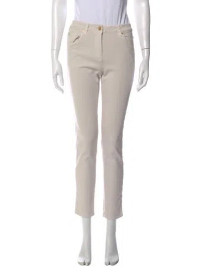 Pre-owned Brunello Cucinelli Mid-rise Straight Leg Jeans In White