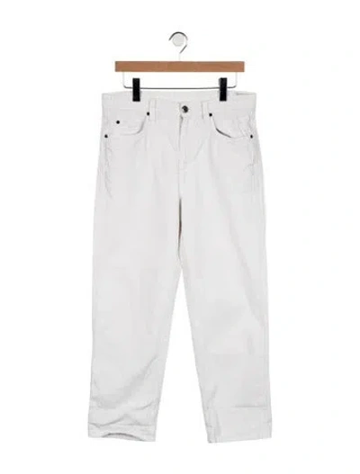 Pre-owned Brunello Cucinelli Mid-rise Straight Leg Jeans In White