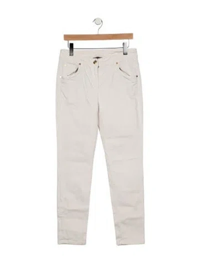 Pre-owned Brunello Cucinelli Mid-rise Straight Leg Jeans In White