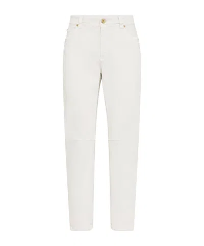 Brunello Cucinelli Mid-rise Tapered-leg Jeans In White