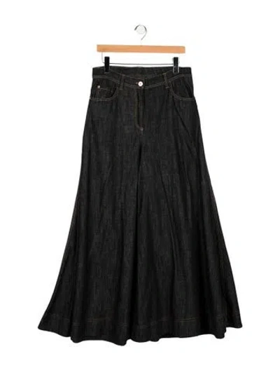 Pre-owned Brunello Cucinelli Mid-rise Wide Leg Jeans In Black