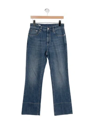 Pre-owned Brunello Cucinelli Mid-rise Wide Leg Jeans In Blue