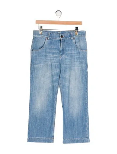 Pre-owned Brunello Cucinelli Mid-rise Wide Leg Jeans In Blue