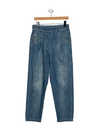 Pre-owned Brunello Cucinelli Mid-rise Wide Leg Jeans In Blue